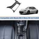 Center Console Gear Shift Button Panel Trim Frame Compatible with Mazda MX-5 Miata ND 2016-2025 ABS Center Console Multimedia Knob Panel Trim Cover (Carbon Fiber Pattern)