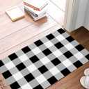 Door Mat Welcome Mat Washable Non Slip Indoor Floor Mat Entry Rug Spring Plaid Simple Doormat for Front Door Kitchen Bathroom Patio or Hallway 16x24in