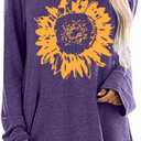 Locryz Women Tunic Tops for LeggingsGraphic Print Shirt Casual Long Sleeve Tunics Blouse (Purple, L)