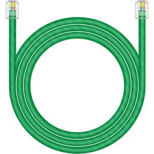 NECABLES CAT5E RJ11 Data Cable DSL Cable 15ft Heavy Duty High-Speed for DSL Modem UTP Compatible with ATT RJ11 6P4C Male to Male Green - 15 Feet