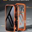 Miracase Magnetic for iPhone 17 Pro Max Case with Privacy Screen Protector [Compatible with MagSafe], Full Camera Protection and Full Body Shockproof Bumper 17 Pro Max Phone Cover 6.9", Orange