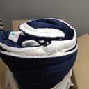 Bedsure GentleSoft Sherpa Fleece Blanket Queen Size for Bed, Non-Heated, Thick and Warm Throw for Women and Men, Soft Fuzzy Plush Weight Queen Blanket for Winter, Navy, 90x90 Inches