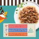 Merrick Purrfect Bistro in Rich Gravy Variety Pack High Protein Cat Food with Chicken and Beef, Tuna and Cod, and Salmon and Sweet Potato Recipes - 3 oz. Cans (Pack of 12) (EXP 01/31/28)