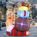 Joiedomi 6 FT Tall Christmas Inflatable Cute Snail with a Stack of Gifts, Christmas Inflatable Outdoor Decoration with LEDs Blow Up for Xmas Outside Party Yard Garden Lawn Winter Dcor