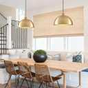 Gold Pendant Lights, 11.8" Farmhouse Pendant Light for Kitchen Island, Vintage Pendant Light Fixtures for Dining Room, Living Room, Bedroom, Dome Pendant Lighting, 2 Pack