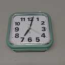 5.5" Large No Ticking Analog Alarm Clock,Silent Readable for Seniors,Easy to Set,Gradual Rise Alarm,Big Numbers,Gentle Wake,Snooze, Lighted on Demand,Battery Operated,Green