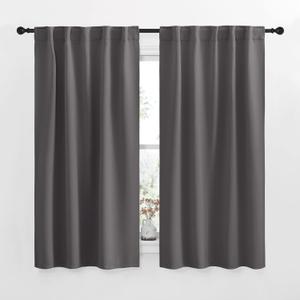 NICETOWN Blackout Curtain Panels for Living Room - (Grey Color) 42x63 Inch, 2 Panels Set, Thermal Insulated Room Darkening Blackout Drapes/Draperies with Rod Pocket & Back Tab for Window