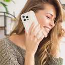 Compatible with iPhone 13 Pro Case, White Floral Flower Aesthetic Design for Girls Women Full Camera Lens Soft Silicone Shockproof Protective Cover