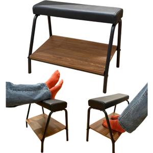 Double Step Footrest Under Desk Versatile Foot Stool Ottoman for Comfortable Desk Work Office Life (Black)