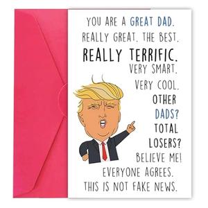 Gerdiny Funny Trump Fathers Day Cards for Dad, Trump Gifts for Father, Trump Fathers Day Card from Daughter Son, Joke Trump Birthday Cards for Men, Pack of 10