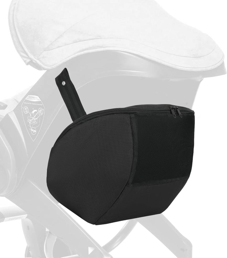 HAPPY NEST Stroller Organizer Bag Compatible Donna Stroller with Large Storage - Holds 10 lbs - Baby Essentials Stroller Caddy for Bottles, Diapers, Toys, Wipes - Easy Snap-On, Quick Access