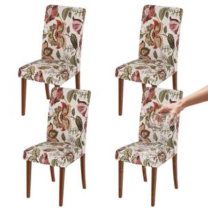 Gdmhy Stretch Dining Chair Covers Set of 6,Floral Print Chair Covers,Soft Removable Washable,Pet Friendly Furniture Protector,Universal Chair Slipcovers for Home, Kitchen,Ceremony Dining Room Seat