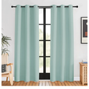 NICETOWN Blackout Curtains for Bedroom, Aqua, 42 W by 80 L, Set of 2, Thermal Insulated Curtains & Drapes with Grommet Top for Living Room, Privacy Window Treatment Draperies