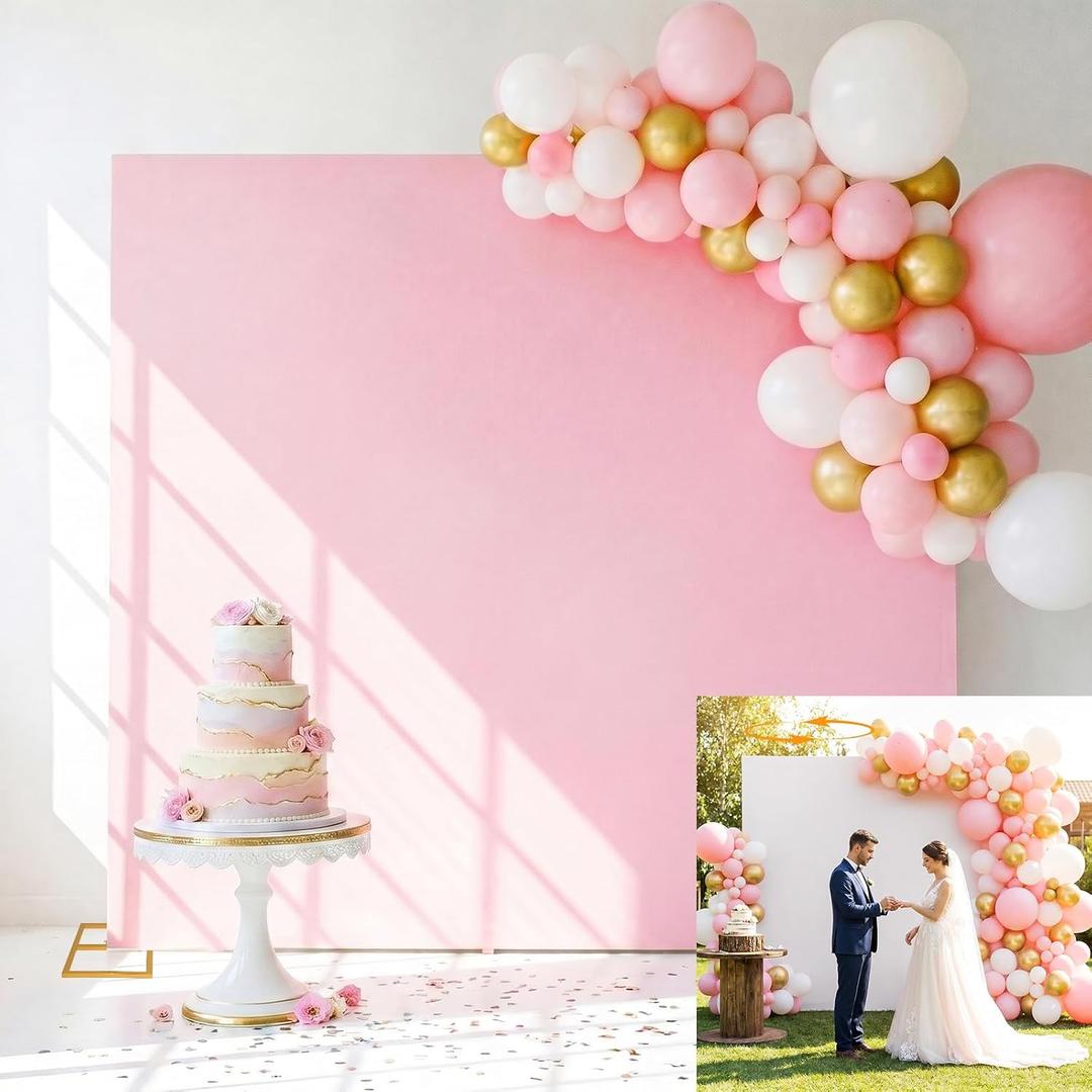 8x8FT White Pink Double Sided Square Arch Backdrop Cover
