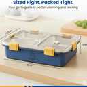 Bento Lunch Box for Kids & Adults - 1200ml 304 Stainless Steel Bento Box, 3 Compartments, Airtight & Leak-Proof Lunchbox, BPA-Free Food Container, Free Cutlery Set, Portable for School & Work - Blue