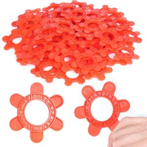 100 Pcs 6-in-1 Hexagon Tile Spacers 15mm Reusable Large 2.64 inch Plastic Tile Leveling Shims, Colour Coded Gap Clips for Wall & Floor Tiling, Fast Removal (Red)