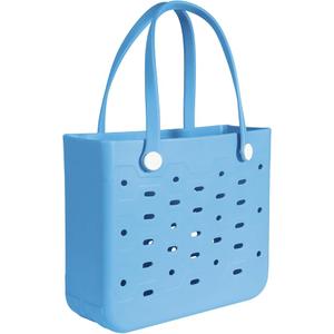 Rubber Beach Bag for Men & Women, Water-resistant Travel Tote Bag for the Beach Boat Pool (Medium, All Black)