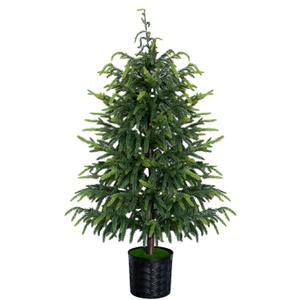 3FT Christmas Artificial Norfolk Pine Tree, Faux Potted Plants for Front Porch Christmas Indoor Outdoor Decor