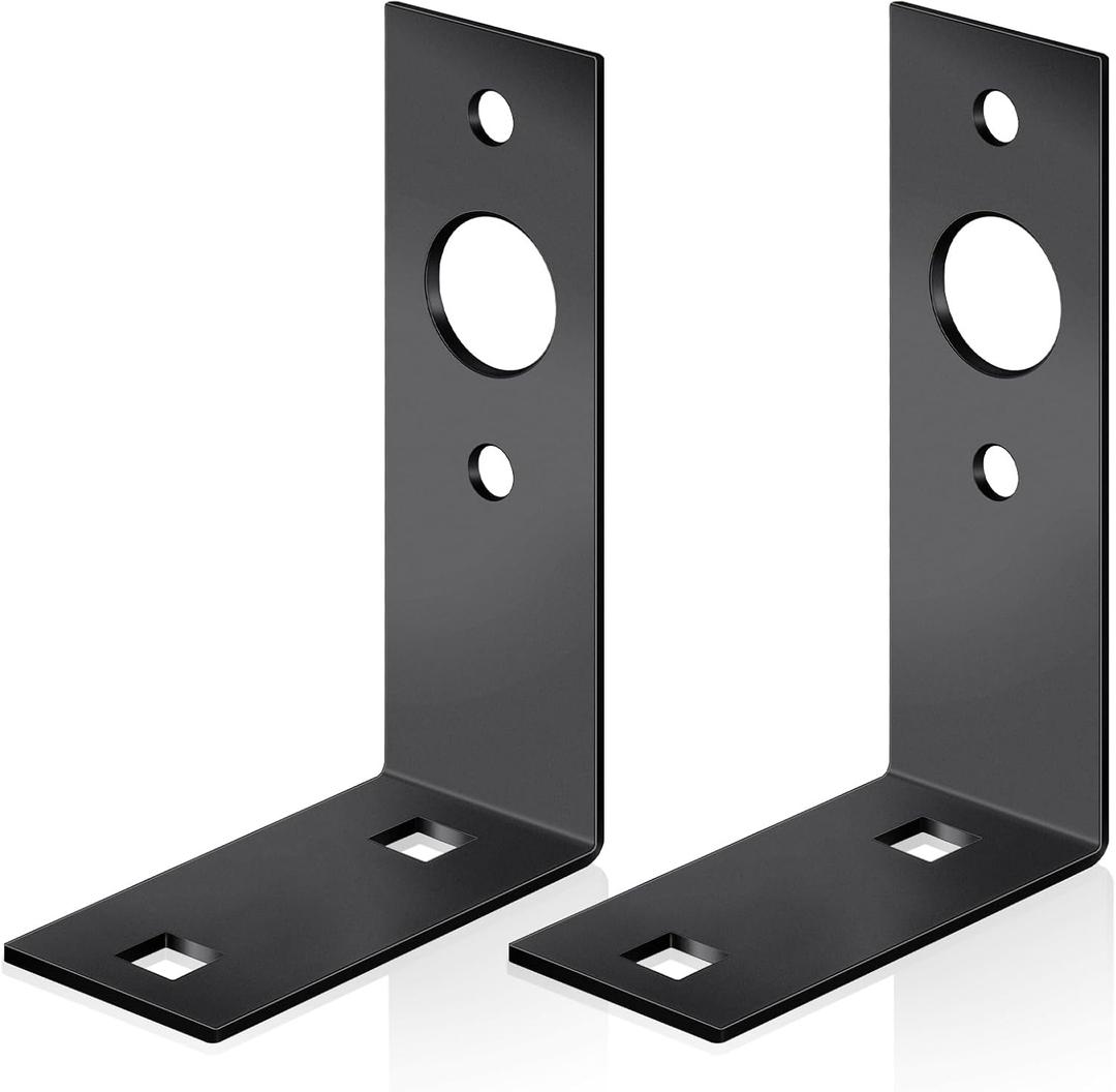 Dunzy 2 Pcs Galvanized Trailer Light Brackets Mounting L Shape Tail Light Bracket for Boat Utility Trailer Parts Accessories, 4.5 x 3 x 1.5 Inch (Black)