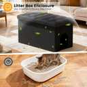 3-in-1 Cat Litter Box Enclosure with Odor Control, Multi-Functional Hidden Litter Box Furniture Bench, Dog Proof, Space-Saving Ottoman Cabinet with Flip-Up Lid, Extra Large, Black