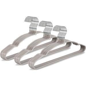 TOPIA HANGER Metal Hangers 30 Pack, Non Slip Clothes Hangers Space Saving, Heavy Duty Rubber Coated Wire Hanger for Coat, Shirt, Dress, Pants-Grey, CT12G30 (Adult)