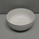 Mfacoy 2 Pack Salad Bowl, 8 inch 60 oz Large Serving Bowl Set, Deep Bowl for Kitchen, White Ceramic Bowl Set for Soup, Cereal, Ramen, Pasta, Salad, Dishwasher & Microwave Safe, Easy Clean