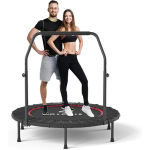 CLORIS Mini Trampoline for Adults Kids, Cardio Exercise Trampoline, Thick Steel Spring Fitness Workout Rebounder Trampoline Indoor Outdoor 5 Height Adjust Load 500lbs