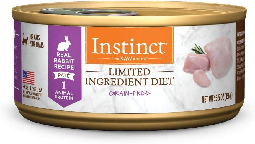 Instinct Limited Ingredient Diet, Natural Wet Cat Food, Grain Free Recipe - Real Rabbit, 5.5 Ounce (Pack of 12) BBD September 2028