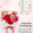 Polylove Forever Flower Bouquet Flowers for Delivery Prime Preserved Roses with Bear Gift Box for Wife Women Mother Day Anniversary Birthday (Red)
