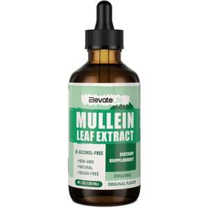 Mullein Drops for Lungs - Lung Cleanse & Detox - Vegan Mullein Leaf Extract Liquid Tincture, Support for Respiratory, Immune, Digestive System, Natural Herbal Supplement, Non-GMO,4 FL OZ