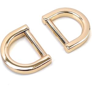 10 Pcs Heavy Duty D Rings 5/8 Inch Light Gold Solid Zinc Alloy Die Casting for Purse Making Leather Craft