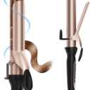 Curling Iron for Salon & Home, 1.25 Inch Instant Heat Curling Wand for Long Hair, Clipped Large Barrel(7.3 in), Professional 1 1/4 (32mm) in Hair Curlers up to 446F, Dual Voltage Travel Waving Tool