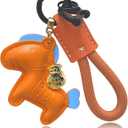 Handmade Horse Leather Keychain - Bag Charms for Handbags, Car Keys, Purse, Backpack & Gift Idea (Orange)