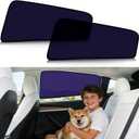 ZATOOTO Tesla Model Y Juniper 2020-2026 Car Window Shade for Baby, Bluish-Purple Static Cling Car Shades for Back Window | Block harsh Sunlight | UV Protection | Rear Window Sun Shade with Storage Bag 2-Pcs for Rear, Tesla Model Y/Juniper(2020-2026)