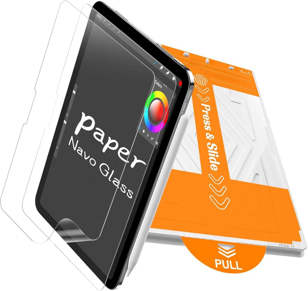 PandaShield 2-Pack Paper-feel Screen Protector for iPad Air 11 Inch M4/M3/M2 (2026-2024),with Easy-Install Box, Matte Film for Writing & Drawing,Apple Pencil Pro Compatible,Anti-Glare,Bubble Free