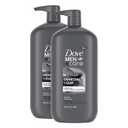 DOVE MEN + CARE Purifying Shampoo Charcoal + Clay 2 Pk for Stronger, More Resilient Hair, with Plant-Based Cleansers, 31 oz