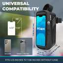 Roam Bike Universal Phone Holder + Waterproof Zipper Storage Case - Fits Smartphones Up To 4" x 7" - Velcro Strap Mounts To Bicycle Frame - Full Touchscreen Capabilities - Black