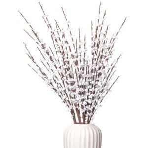 5Pcs Long Stem Jasmine Flowers Artificial, 29.5"/75cm Tall Fake White Flower Bouquet, Artificial Pussy Willow Branches for Home Office Wedding Party DIY Floral Art Winter Decor 5Pcs Long Stem Jasmine Flowers Artificial, 29.5"/75cm Tall Fake White Flower Bouquet, Artificial Pussy Willow Branches for Home Office Wedding Party DIY Floral Art Winter Decor