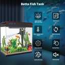 5 Gallon Fish Tank, Betta Fish Tank Small Aquarium Starter Kits Self Cleaning with 3 Types of LED Lights and Filter Water Pump, Ultra Quiet Decoration Kids Room Gift with Glass Aquarium