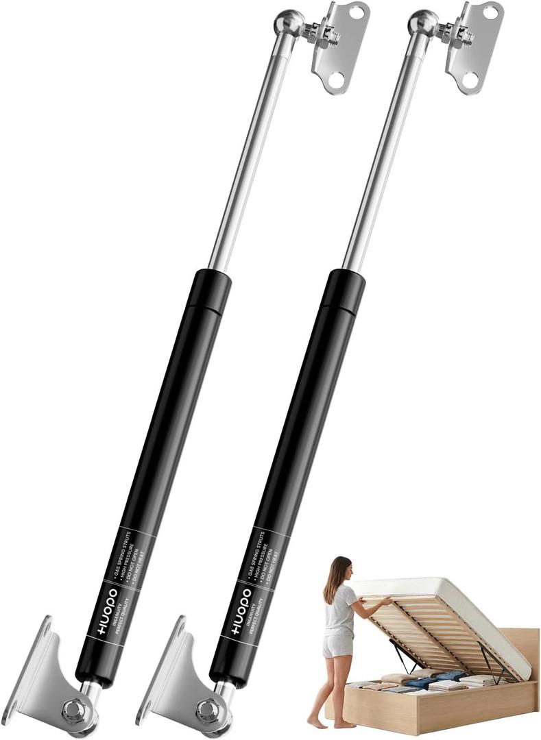 HUOPO 20 inch Gas Struts for Heavy Lid with Mounting Brackets, 200lb/890N Lift Support Strut for RV Bed, Heavy Duty Shocks Spring for Boat Hatch, Floor Basement Door, Outdoor Window, 2 Packs