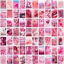 BOPART 70pcs Wall Collage Kit Aesthetic Picures, Pink Preppy Room Decor Aesthetic Collage Picture Wall Decor Posters for Teen Girls Bedroom Dorm (4x6 inch)