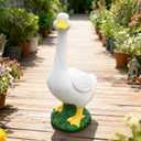 Porch Goose Statue Garden Decor - 20 Large Porch Goose Statues, Resin Duck Figurine, Indoor/Outdoor Decorations for Patio, Lawn, Yard, Housewarming Birthday Gifts for Mom Women Men