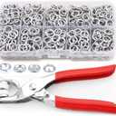 Snaps for Fabric, MIFOLEU 100 Sets Metal Snaps Buttons with Fastener Pliers Press Tool Kit, Hollow Prong Ring Snap Button Fasteners Kit, Perfect for DIY Crafts Clothes Hats and Sewing(9.5mm / 400 PCS)