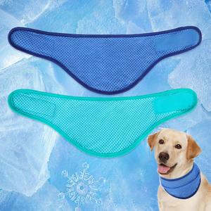 EXPAWLORER Dog Cooling Bandana - 2 Pack Instant Chill Out Pet Scarf Adjustable, Summer Outdoor Ice Neck Cooler, Prevent Sunstroke for Small Medium Large Breeds (Navy Green, L)