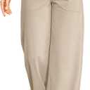 G4Free EverGoing Wide Leg Pants for Women Loose Yoga Pants with Pockets Petite/Regular/Tall Stretch Casual Lounge Pants (Large, Light Khaki)