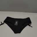 Daci Women Mid Waist Bikini Bottoms - Full Coverage Swim Bathing Suit Bottom Side Tied Swimsuit Bottoms (Large, Black)