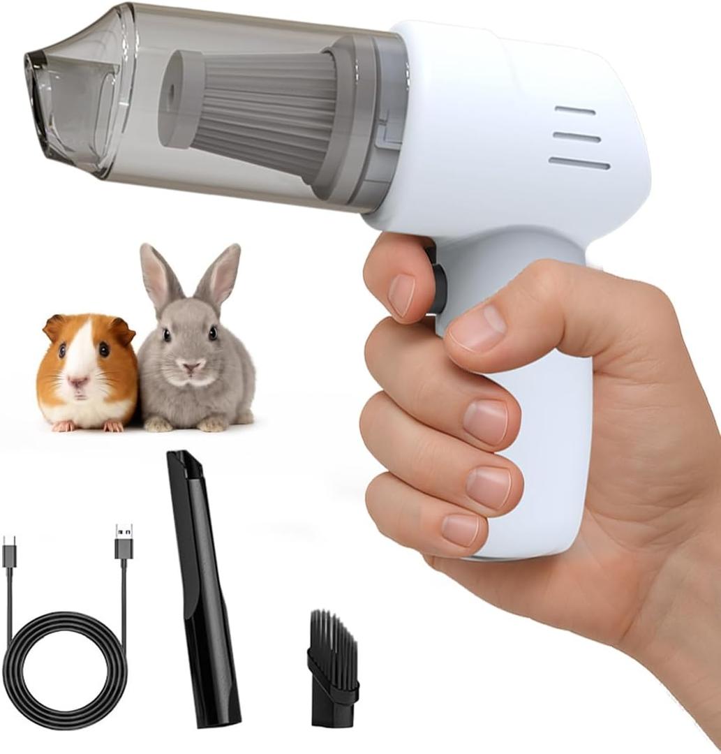Guinea Pig Handheld Vacuum Cleaner Cage, Guinea Pig cage Cleaner, Rabbit Poop Vacuum, for Lightweight Cleanup of Guinea Pig, Rabbit, Hamster, Chinchilla, Reptile, Bird