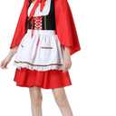 Colorful House Red Little Riding Hood Costume For Women, Christmas Halloween Party Dress with Cape Adult Role Playing (S)