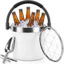 256 oz / 7L Insulated Ice Bucket with Lid and Handle, Stainless Steel Beverage Bucket for Beer, Wine & Champagne, Double Wall Vacuum Cooler for Parties, Patio & Outdoor Entertaining