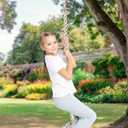 Climbing Rope for Kids, 8.2 FT Long with 4 Knotted Steps, Playground Accessories, Rope Swing for Obstacle Course, Treehouse Swingset Accessories Training for Kids Outdoor Grey